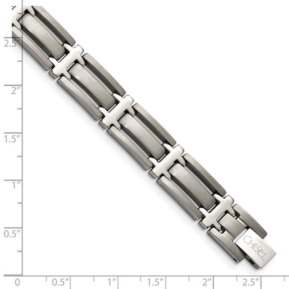 Kazi Luxury Chisel Titanium Brushed and Polished 8.75 inch Bracelet - Picture 5 of 7